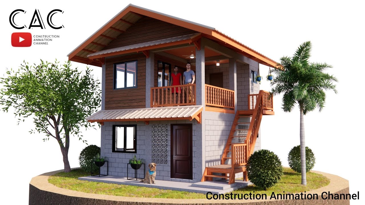 Simple Farmhouse | Tropical House | 5x6m | Two Bedroom