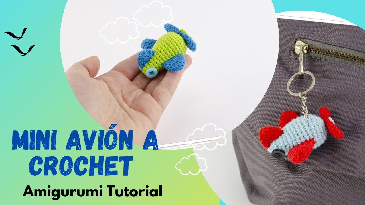 🇪🇸Mini Avión a Crochet/Amigurumi Avión/Avión Llavero a Crochet