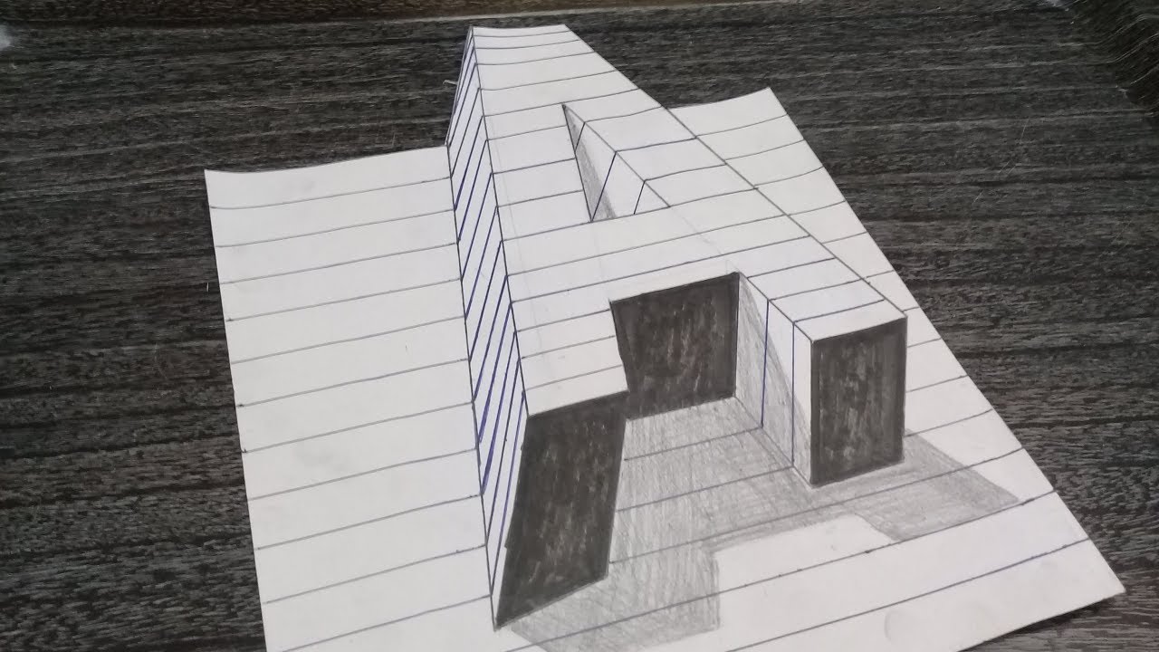رسم حرف A ثلاثي الأبعاد/ Dessin 3D Dflottant lettre A