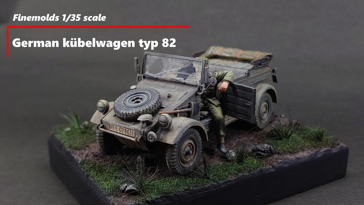 I Painted My first military vehicle from Finemolds 1/35 German Kübelwagen Type 82 .