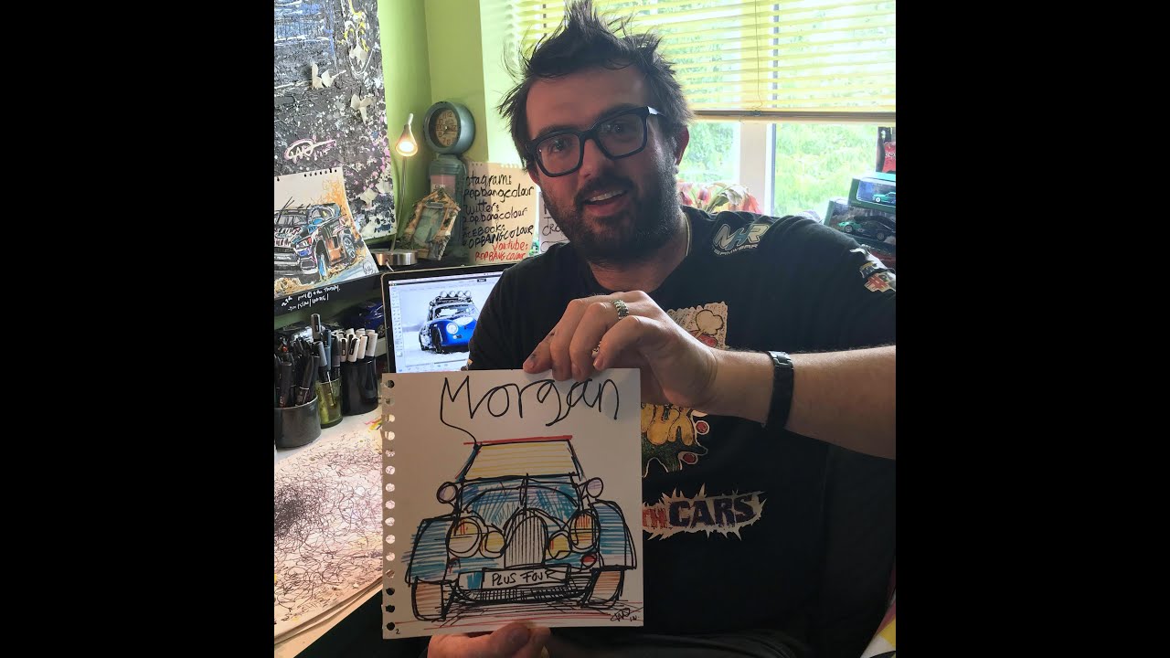 POPBANGCOLOUR creates Morgan Plus 4 with Continuous Line drawing