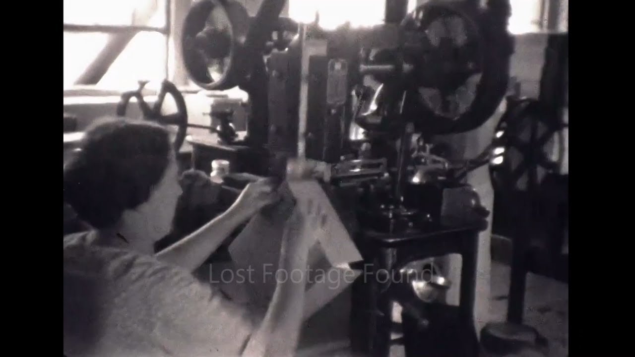 Archive footage of 1940s Box Shop, Factory, Machines