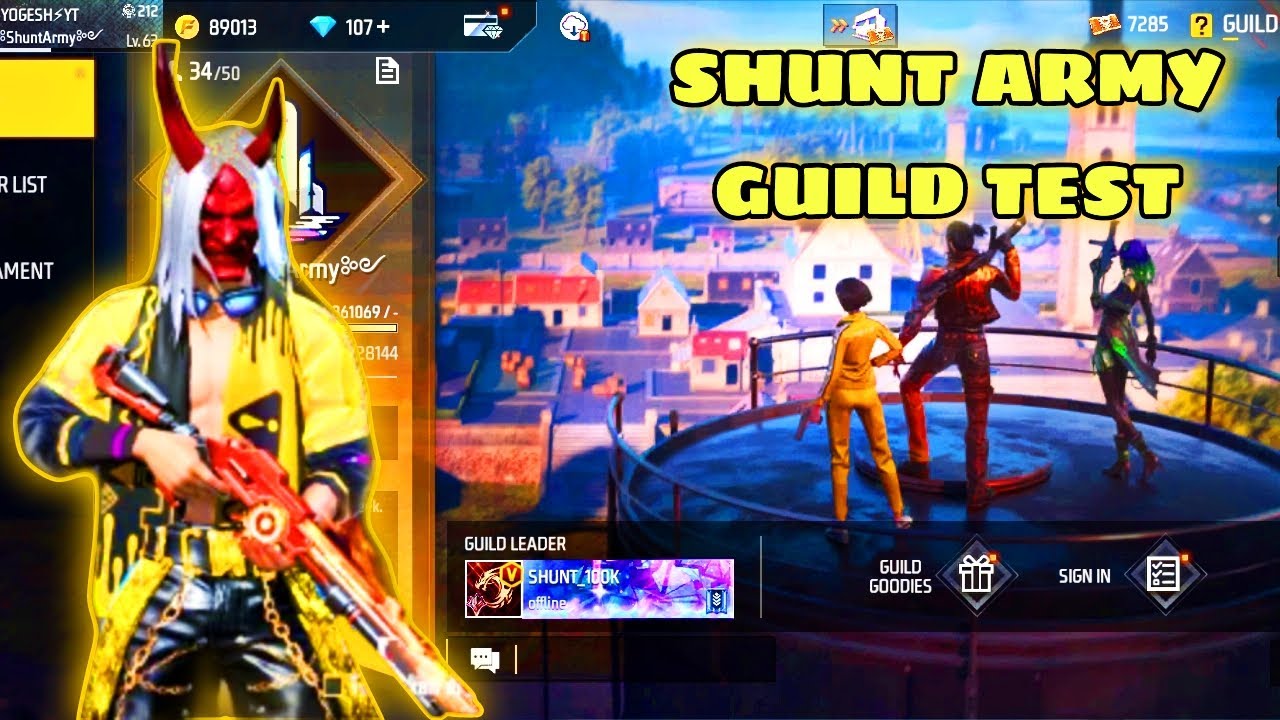 Shunt Gaming Guild Join 1 Vs 2 Test || 1 Vs 2 Guild Test 🔥 #guildtest