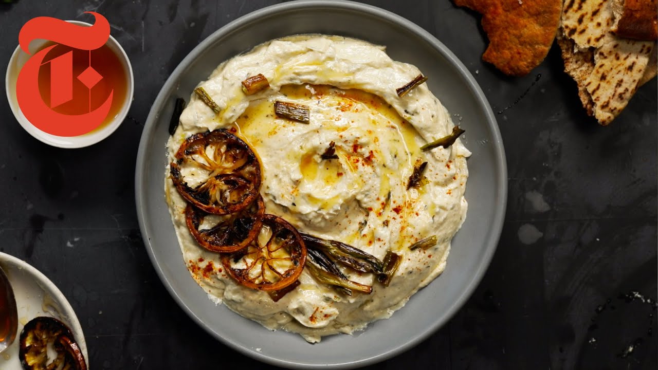 Lemony Whipped Feta With Charred Scallions | NYT Cooking