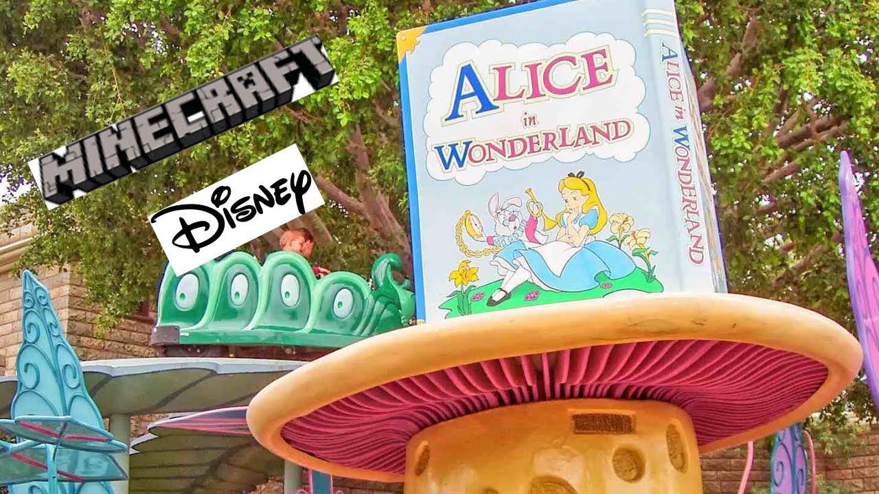 Alice in Wonderland Full Ride : POV In Minecraft!!!! Disneyland CA Minecraft