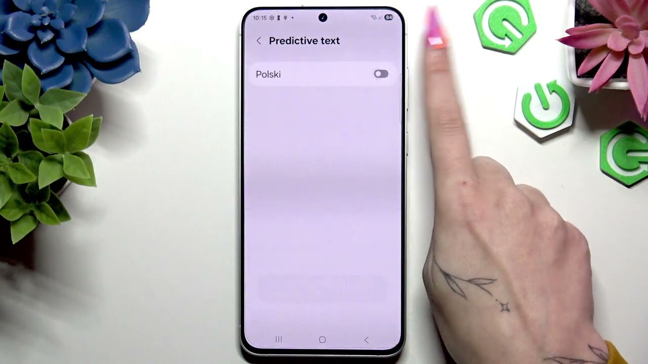 SAMSUNG Galaxy S25 FE — как найти настройки коррекции текста