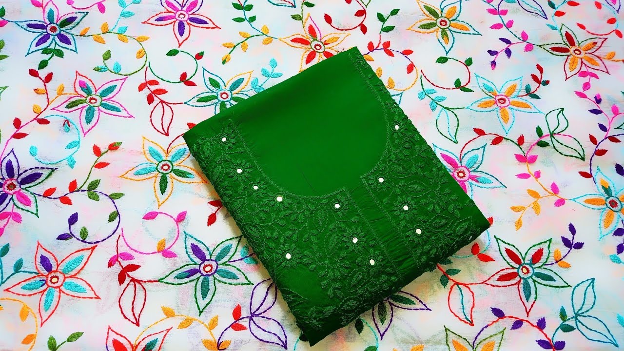 Hand embroidery|Hater kajer jama|হাতের কাজের জামার ডিজাইন|fulkari dress in Bangladesh|پھلکاری ڈیزائن