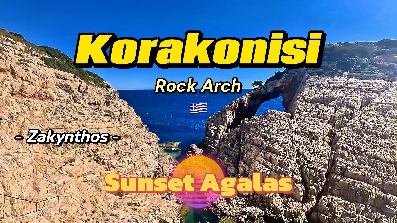 Korakonisi Rock Arch 👌🏻 Zakynthos 🇬🇷 Um para&iacute;so selvagem 🌞 Imperd&iacute;vel Sunset Agalas