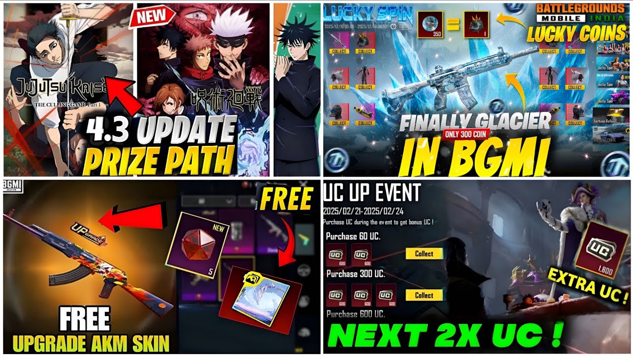 🔴BGMI NEXT UC UP EVENT😍| NEXT PRIZE PATH IN BGMI 4.3🔥| M4 GLACIER IN BGMI RETURN🥶| MYTHIC FORGE BGMI