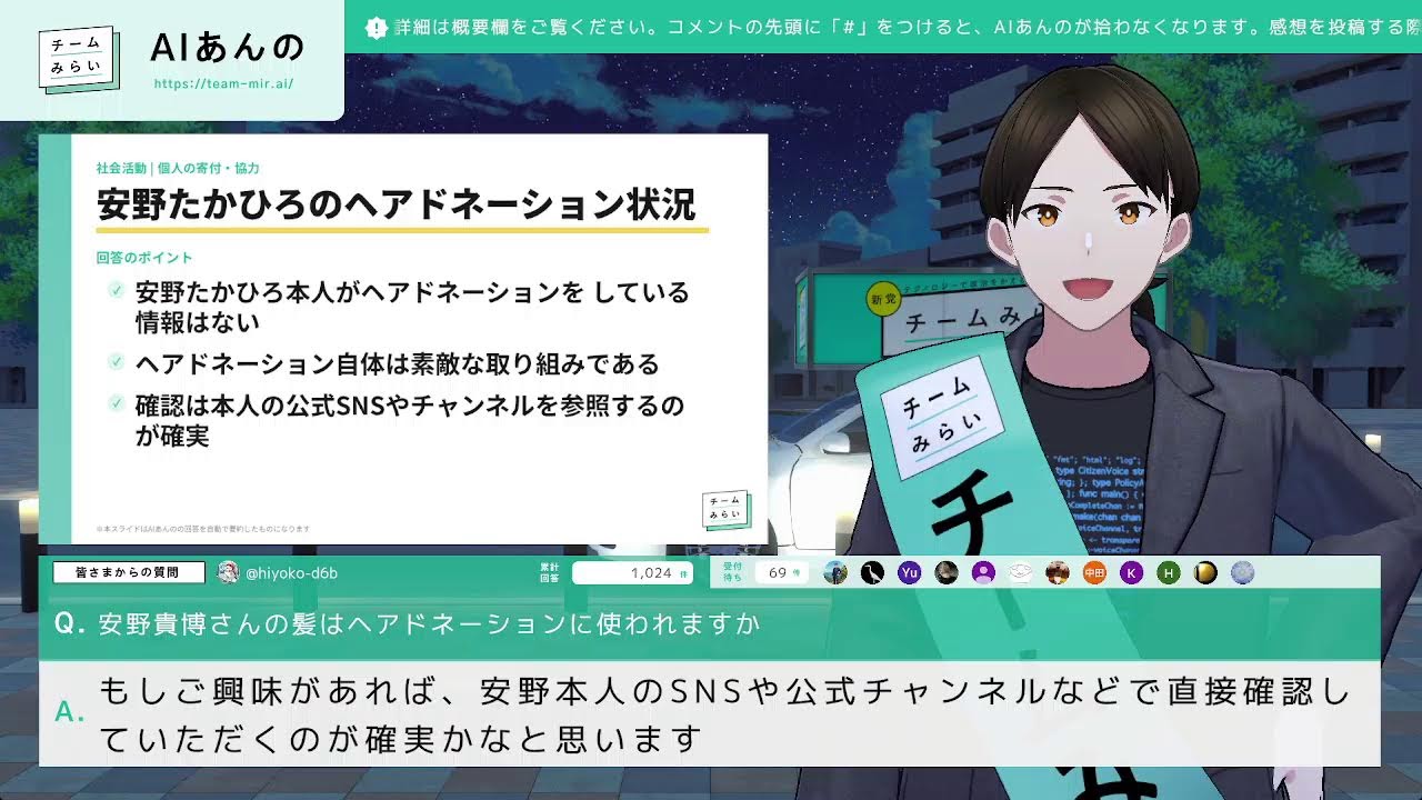 【チームみらい】AIあんのが、24時間皆さんからの質問にお答えします！【2026衆院選】