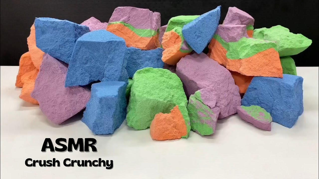 ASMR Baking Soda Colorful Rocks #asmrcrushcrunchy