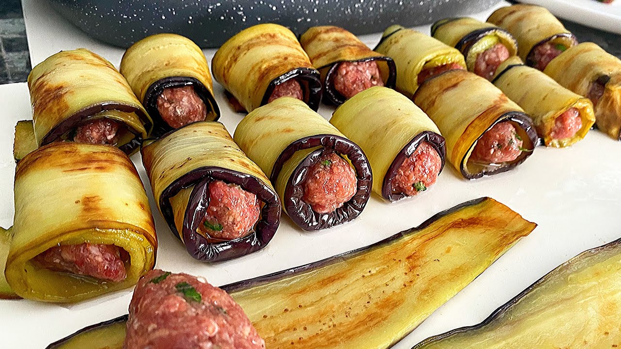 Patlıcanınız varsa bu tarifi deneyin 😋💯köfteli patlıcan sarması patlıcan sarması#patlıcanyemekleri