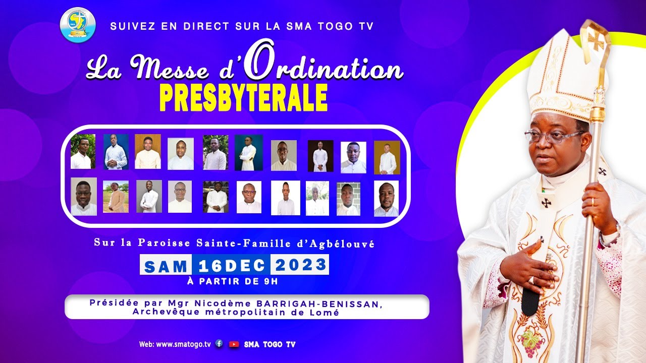 SMA TOGO TV/ LA MESSE D'ORDINATION PRESBYTERALE ( Paroisse Sainte-Famille d'Agbélouvé)