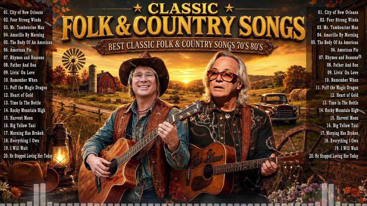 John Denver & Simon & Garfunkel, Bob Dylan 🎸 Golden Era Folk Songs That Defined the 70s & 80s ...