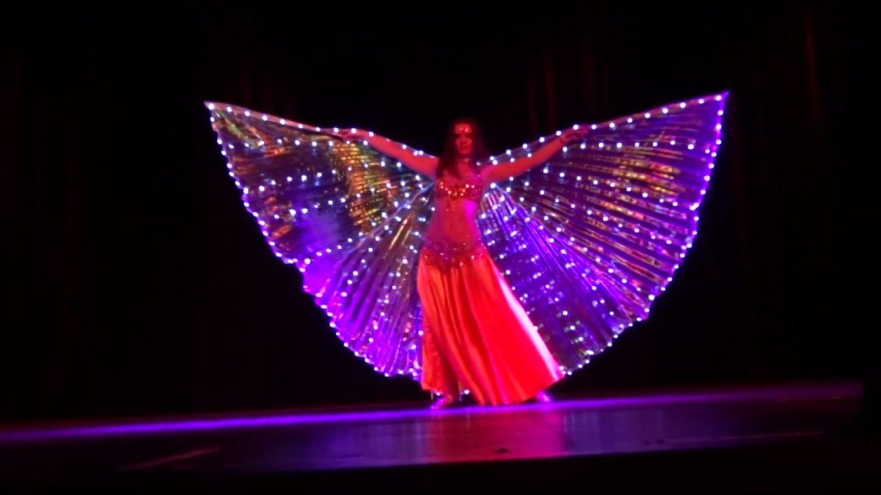 Belly dance with LED-wings Entrance of the Stars