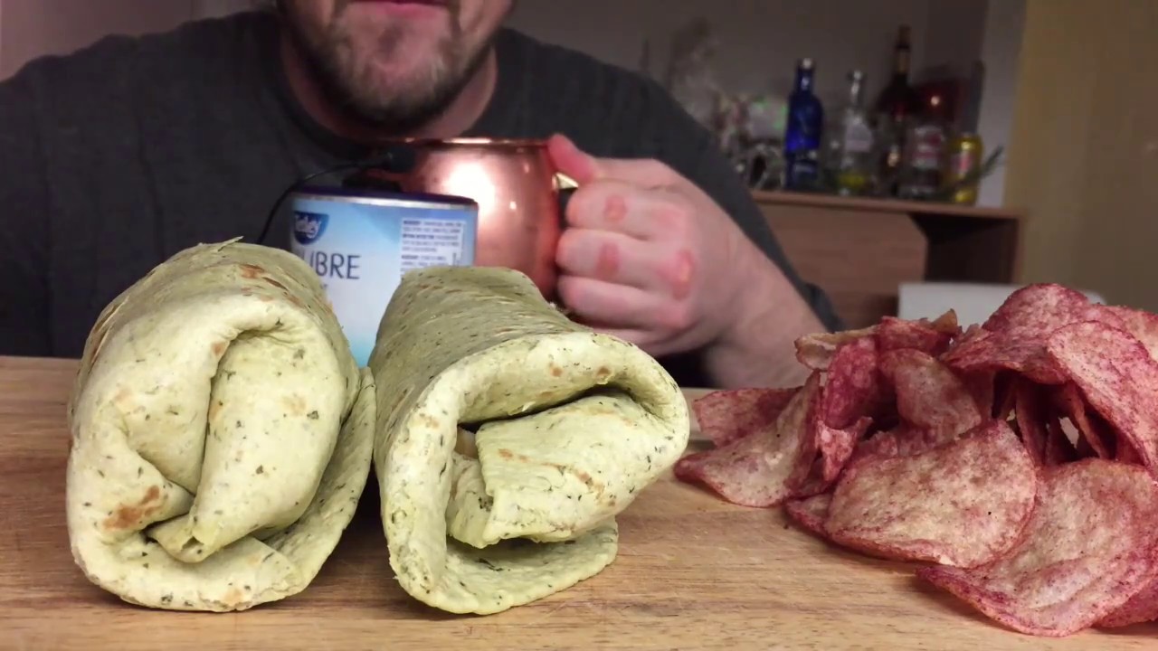 ASMR CHICKEN WRAPS AND KETCHUP CHIPS