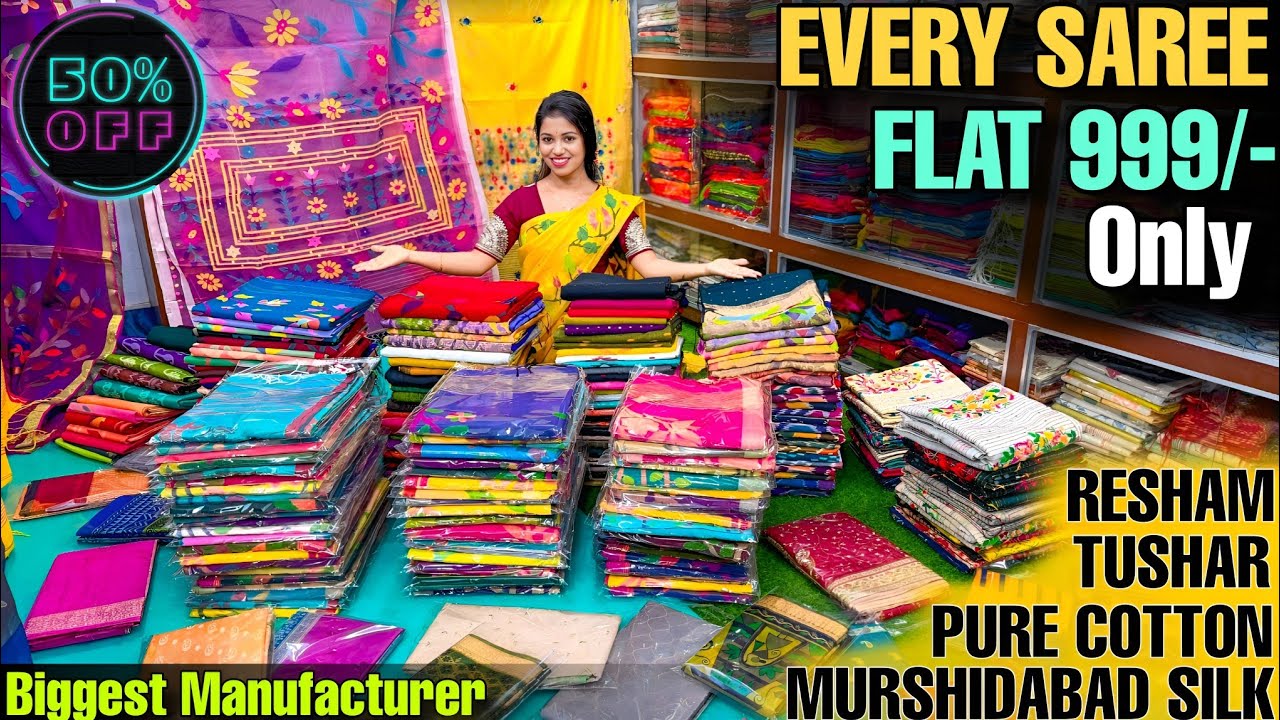 Pure Tussar, Pure Murshidabad Silk, Pure Cotton, Pure Resham Saree Manufacturer in Habibpur @999/-