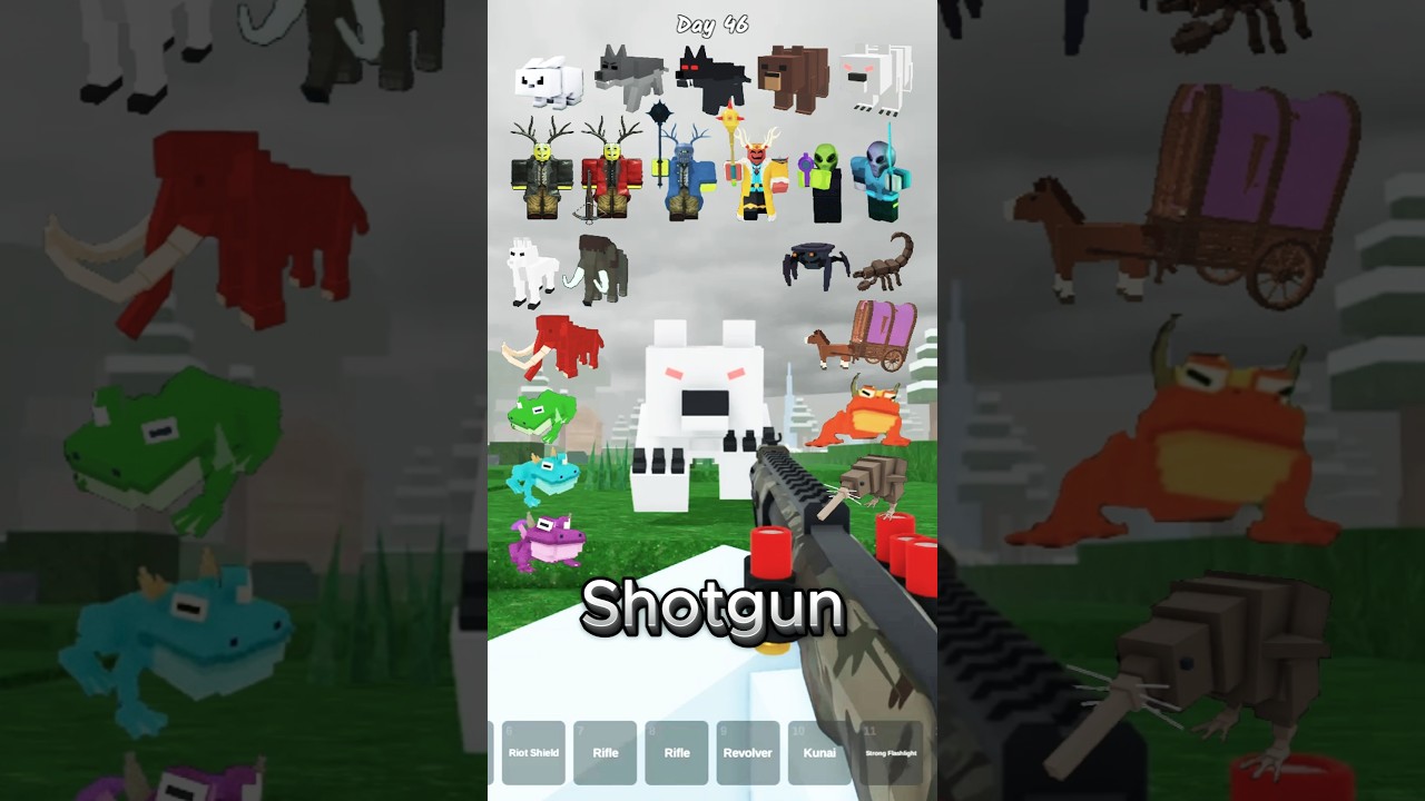 Tactical Shotgun Vs All Enemies 🔫 99 nights in the forest #99nightsintheforest #99nights #roblox