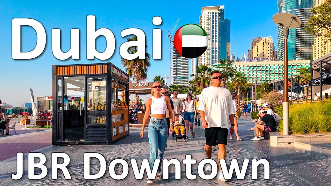 Dubai JBR Downtown and JBR Beach Amazing Day Walking Tour 4K🇦🇪