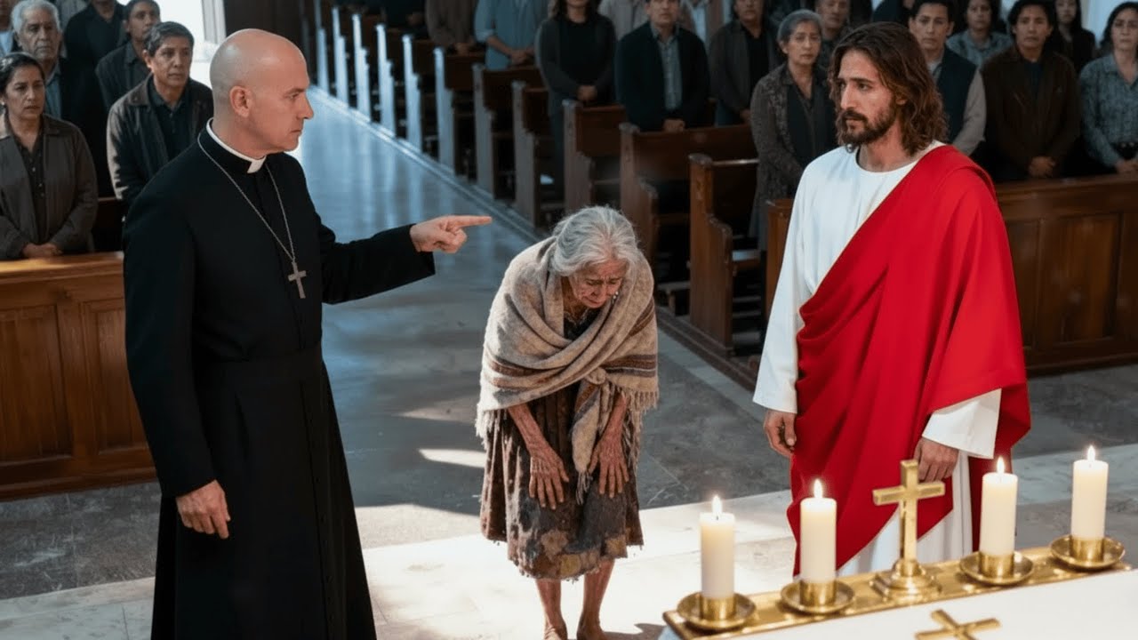 JESÚS HIZO PAGAR AL SACERDOTE QUE HUMILLÓ A UNA ANCIANA POBRE… Y LA IGLESIA ENTERA QUEDÓ EN SILENCIO
