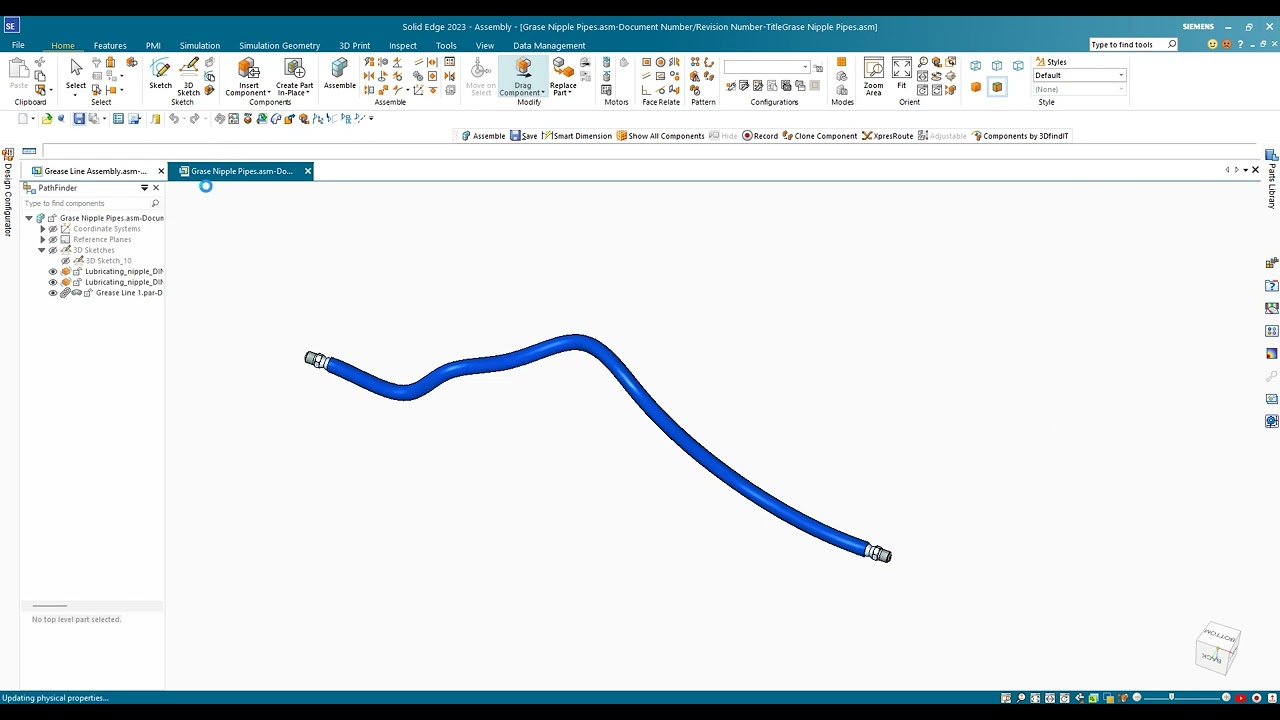 Solid Edge 2023: Xpress Route - Creating an adjustable pipe