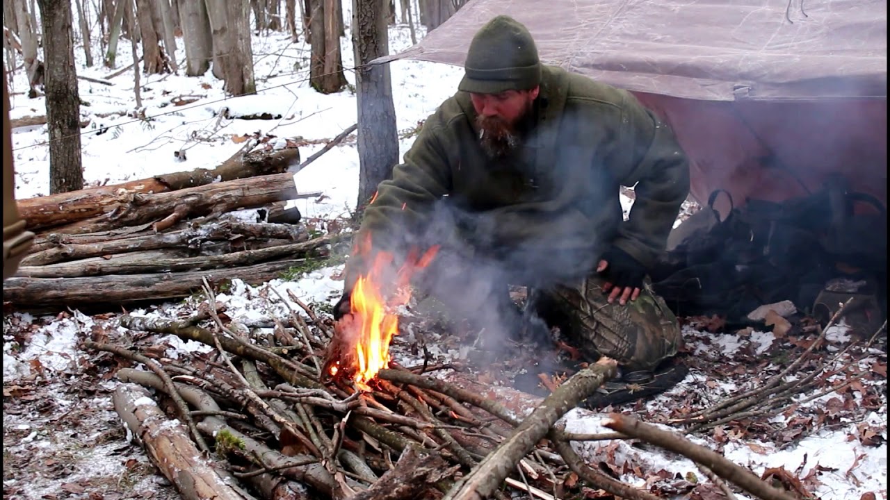 Canvas tarp Wool blanket and a Long fire