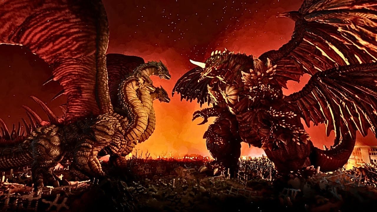 EPIC Desghidorah vs Destoroyah Godzilla Kaiju Battle!