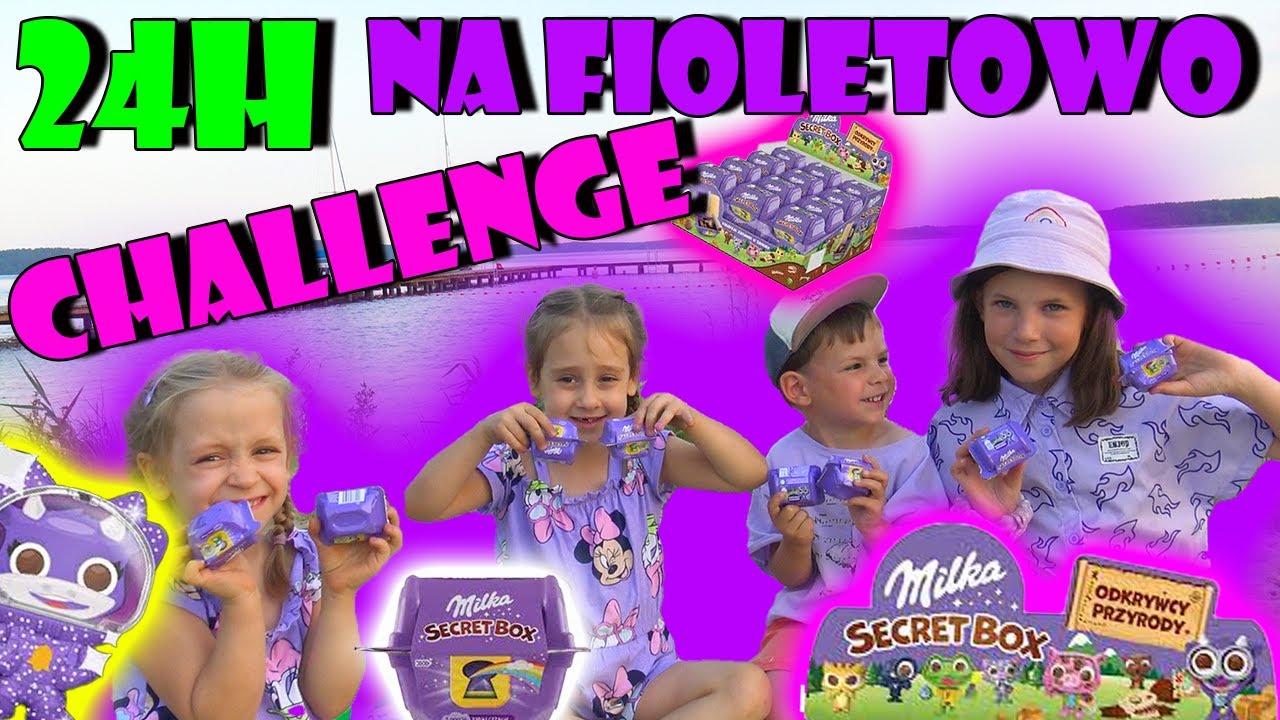 24H NA FIOLETOWO CHALLENGE 😊 OTWIERAMY MILKA SECRET BOX 😊  NELA I LILA TWINS STORY