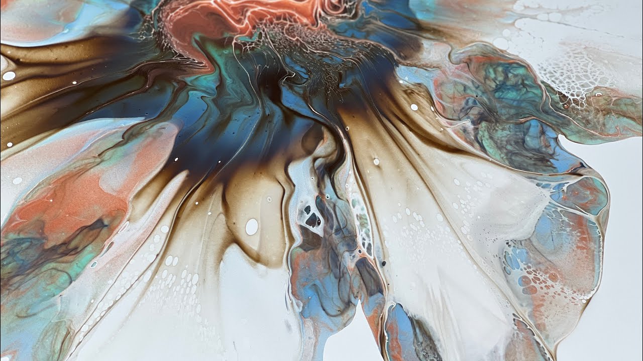 Simple Acrylic Bloom with Mica Powder ~ Acrylic Pouring