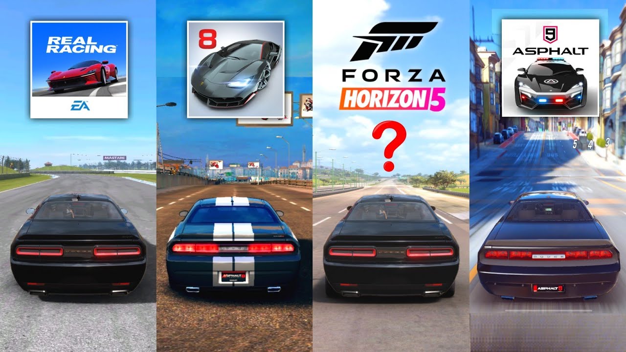 Dodge Challenger SRT8 Top Speed in Asphalt 8 & 9, Real Racing 3, Forza Horizon 5 & Asphalt Nitro