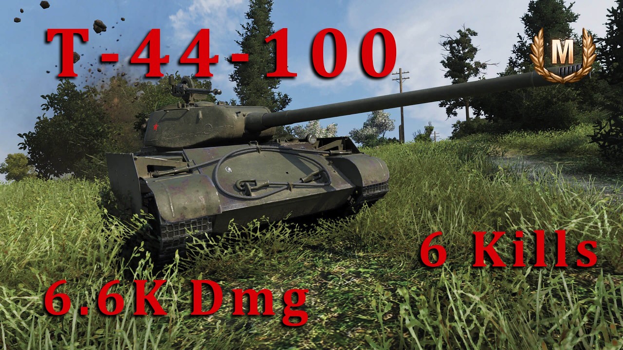 T-44-100 6.6K Dmg 6 Kills - World of Tanks