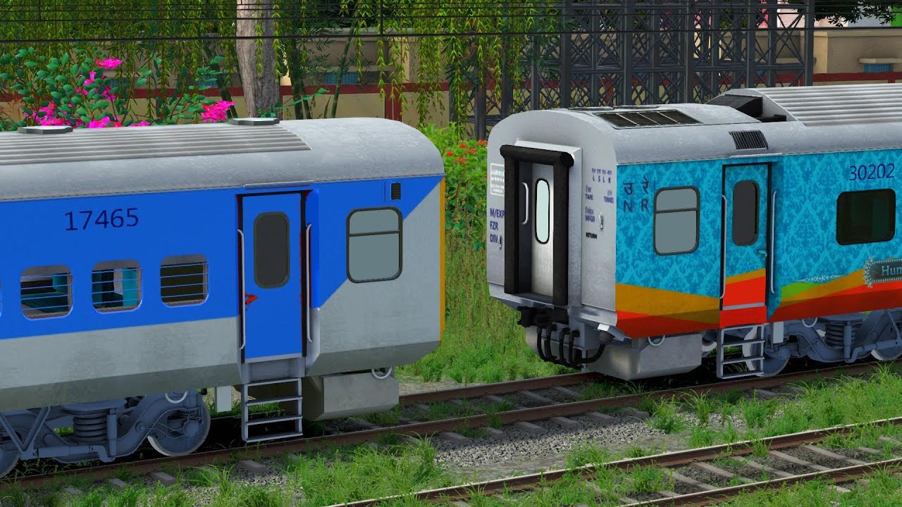 🫧Wag-9 Electric engine Coupling LHB Blue To Hamsafar Coaches | Icf Blue Coaches | train game 