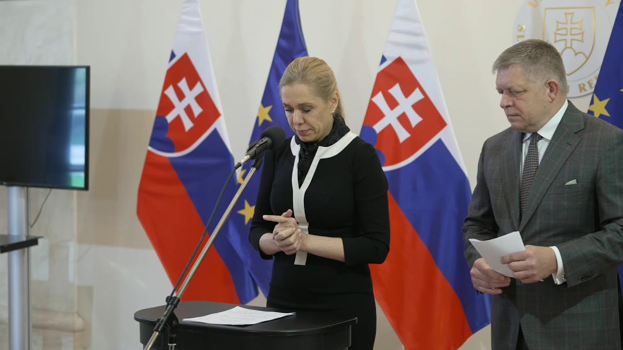 Tlačov&aacute; konferencia R. Fica a D. Sakovej na t&eacute;mu: Aktu&aacute;lna situ&aacute;cia v pr&iacute;pade ropy
