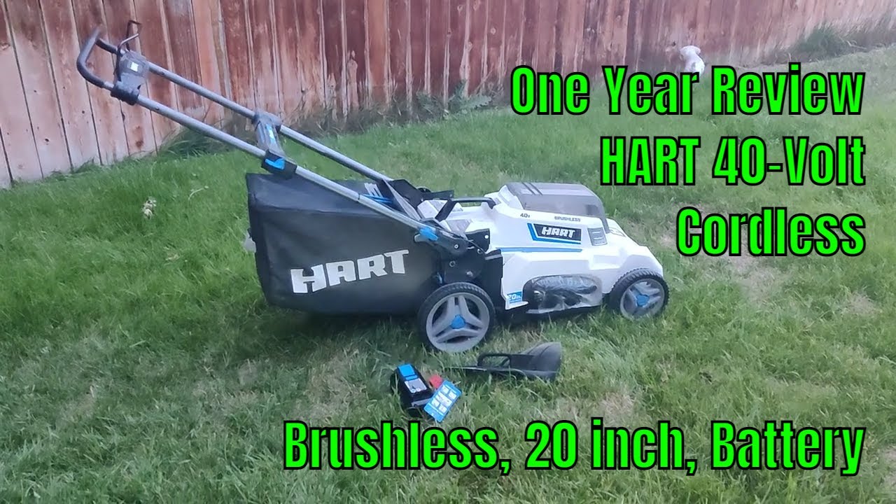 HART 40-Volt Cordless Brushless 20-inch Push Mower Kit, 5.0Ah Lithium-Ion Battery, Battery Charger