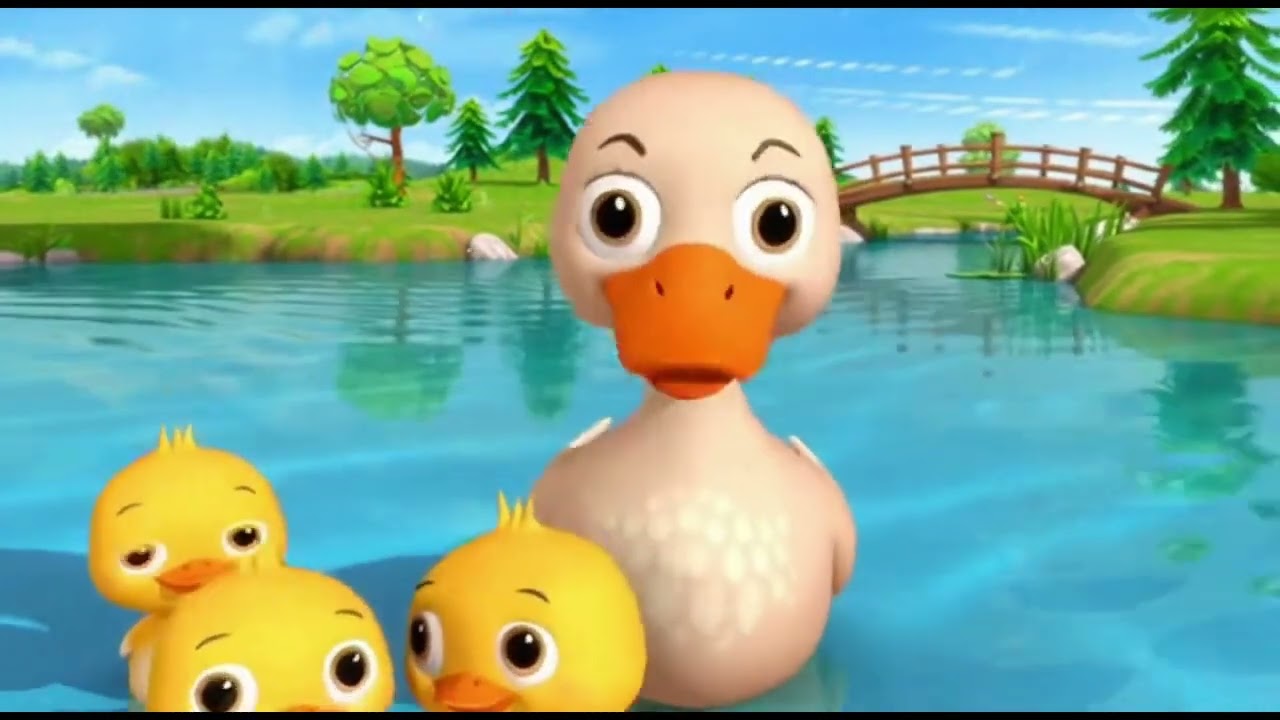 🦆 Five Little Ducks Went Splashing | Counting Song for Kids | Nursery Rhyme | Happy Hop TV 🎶