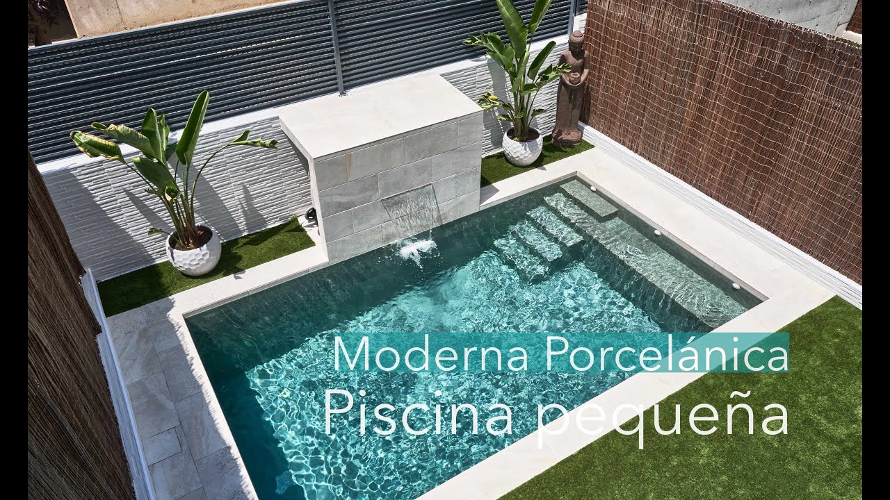 Piscina PEQUEÑA MODERNA en Gres Porcelánico Rosa Gres | Aquazzaro.com
