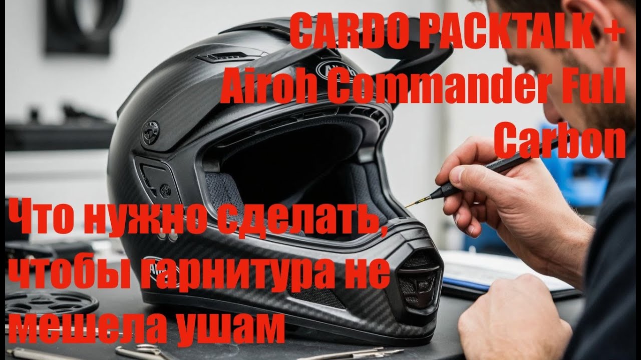 Кромсаю новый Airoh Commander Carbon (адаптация шлема под Cardo JBL)