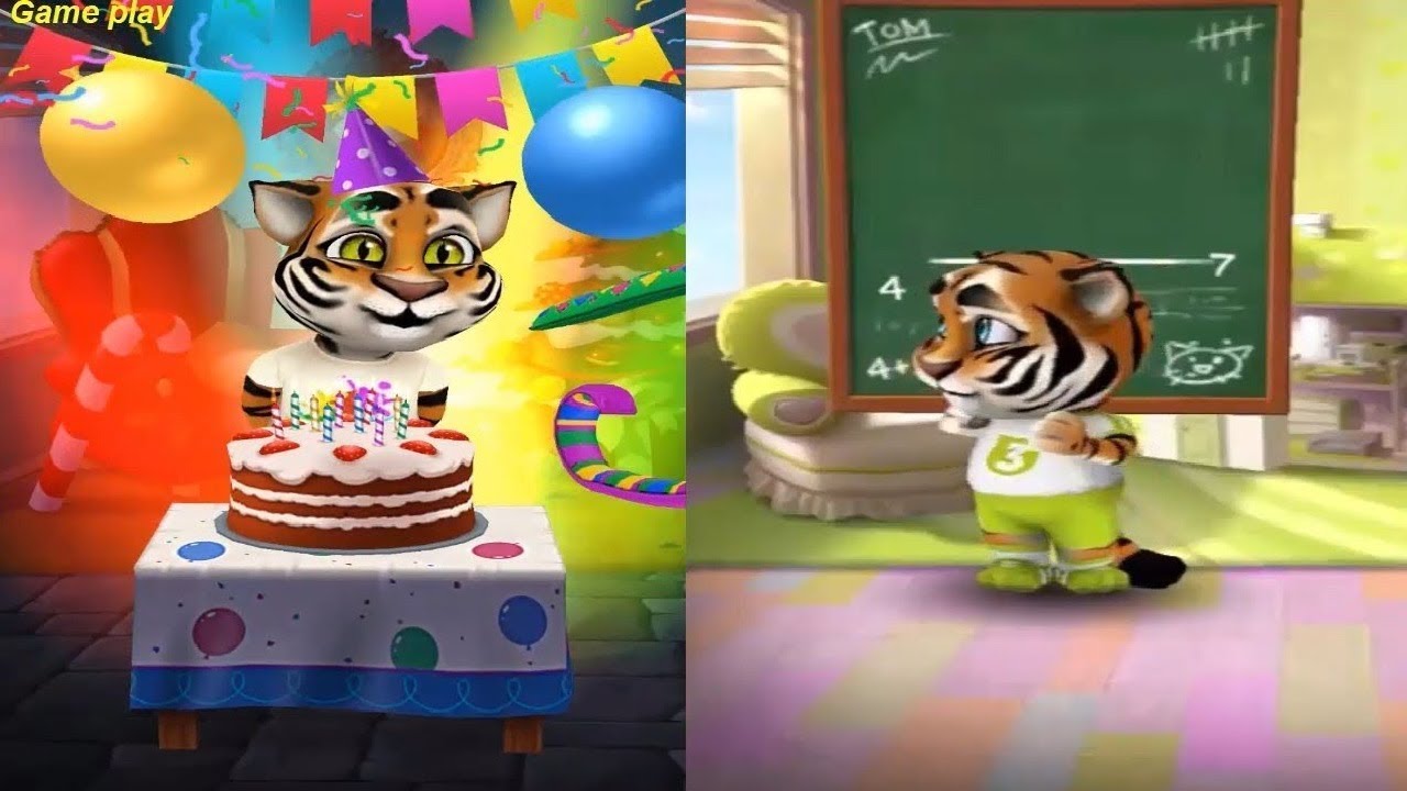 My Talking Tom Little VS large level 10 VS level 300 Gameplay