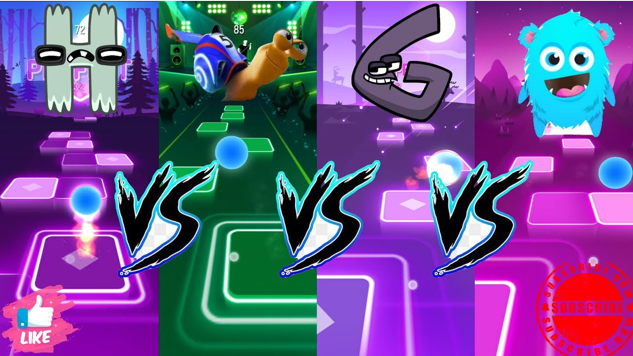H🆚Turbo Racing🆚G🆚BLUE MONSTER TILES HOP BATTLE