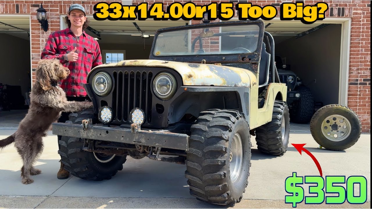 Stock Jeep CJ-5 Biggest Wheels & Tires ($1,000 CJ)