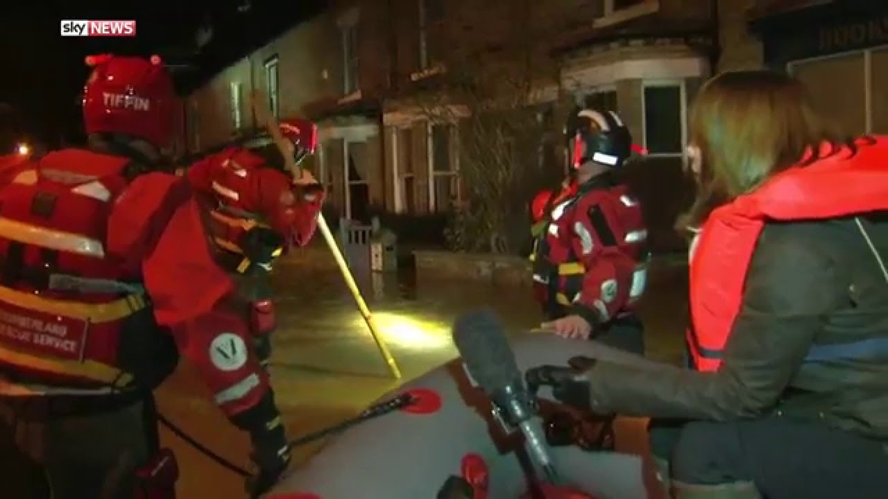 Floods: In A Boat With Northumberland Fire & Rescue Services