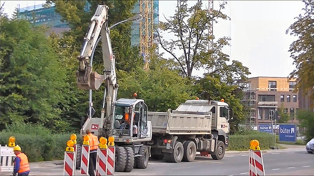 Kanalbauarbeiten in Leer (Ostfriesland) / Sewerage construction works