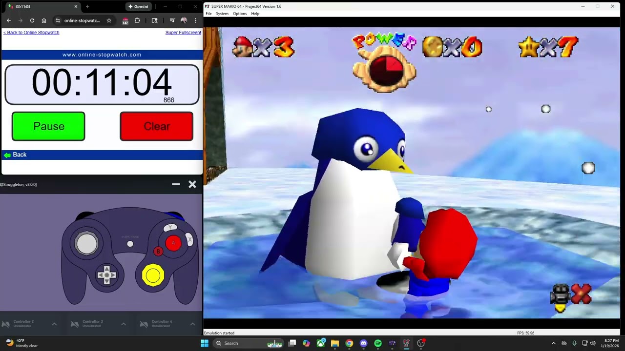 Super Mario 64 - 16 star - 36:26