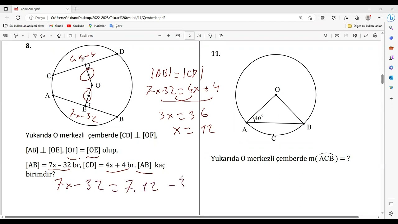 &Ccedil;emberler Tekrar Test