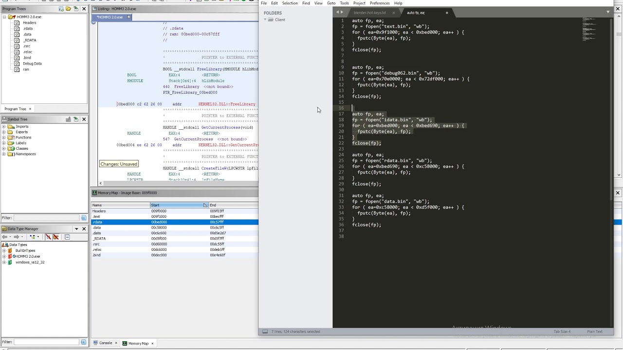 Ghidra + IDA - How to load unpacked segments from memory