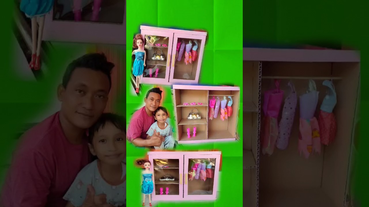 membuat lemari baju barbie dari kardus #kerajinan #kreasi #lemaribaju #barbie #barbiedoll