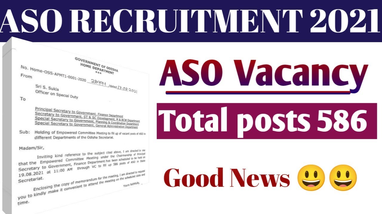 OPSC ASO UPCOMING VACANCY 586 post // Vacancy details 2021// OPSC Aso Recruitment notification
