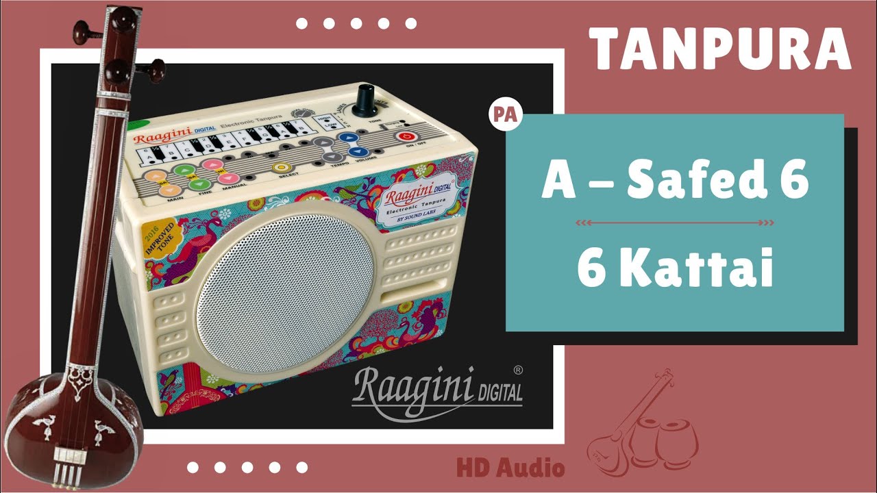 Raagini Tanpura A Scale for Female (PA) | Tambura Shruti 6 Kattai | रागिनी तानपुरा सफ़ेद ६
