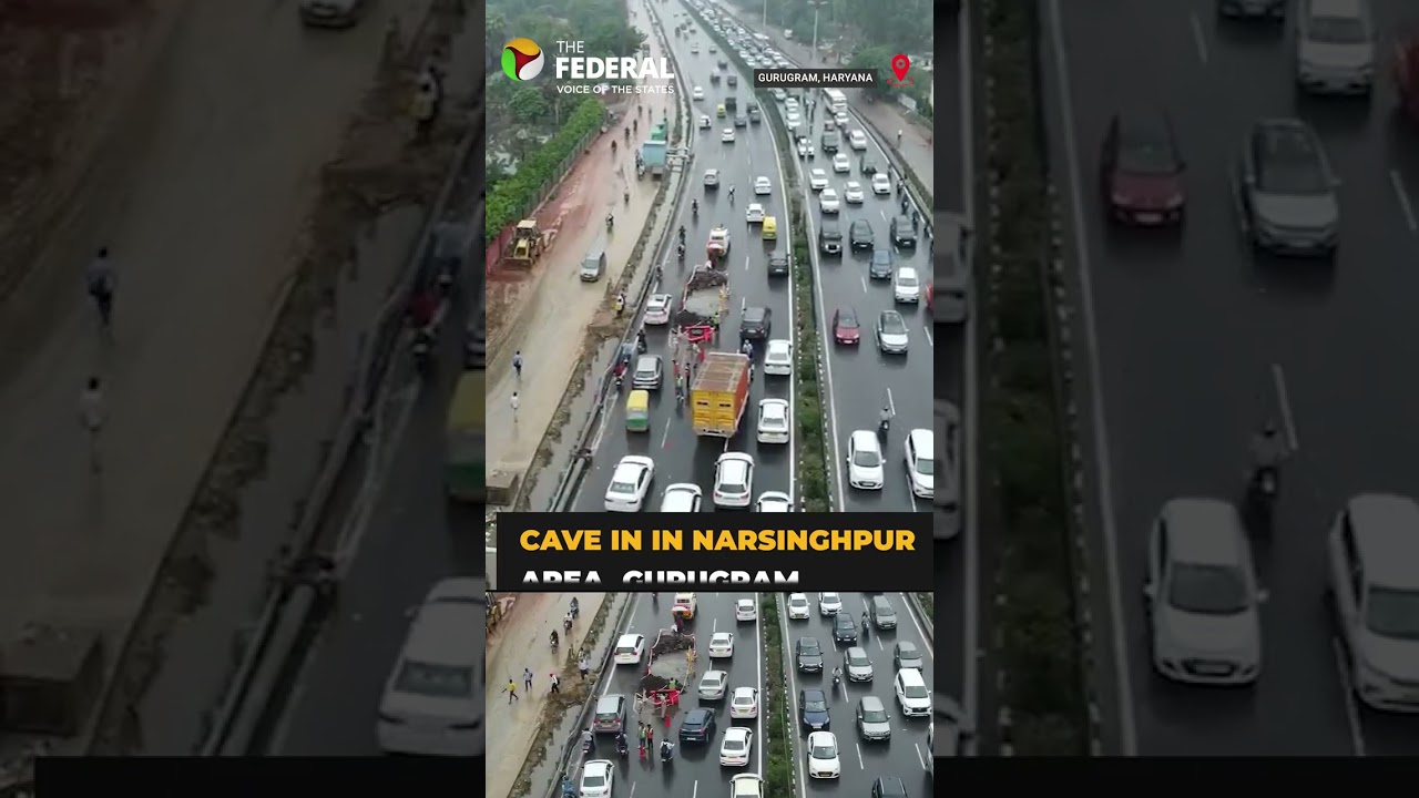 NH-48 caves-in in Gurugram, traffic disrupted | #shorts