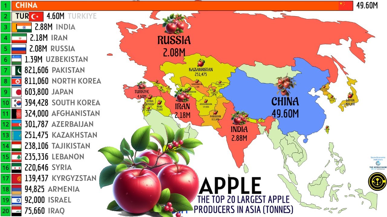 THE TOP 20 LARGEST APPLE PRODUCERS IN ASIA